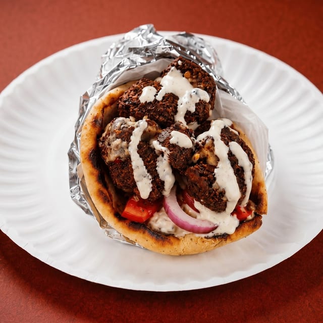 Falafel Gyro Sandwich.