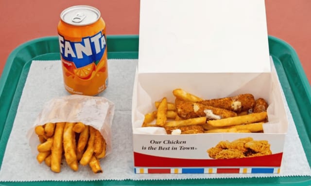 Mozzarella Sticks + Fries + Soda.