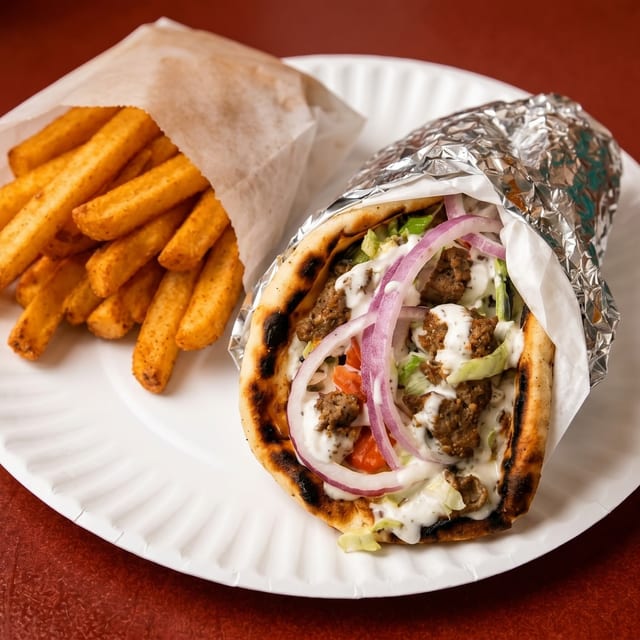 Lamb Gyro Wrap Combo.