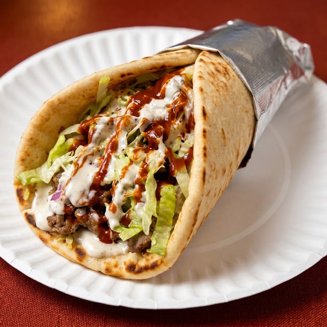 Lamb Gyro Sandwich.